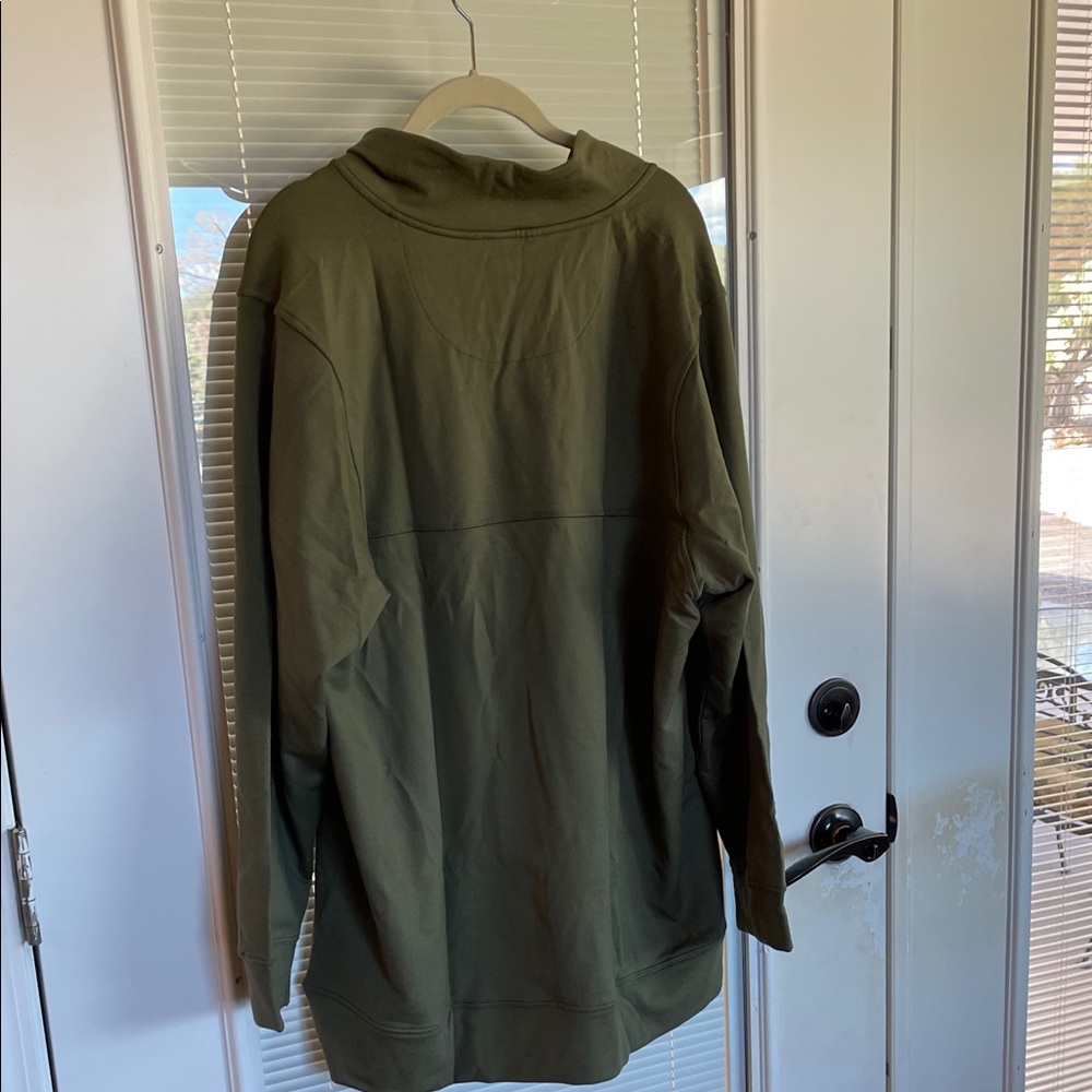 Olive Green Women's Pullover Sweatshirt - Picture 5 of 5